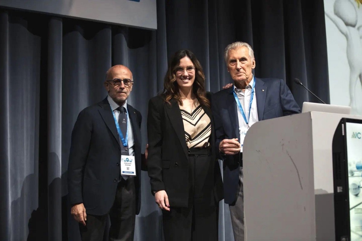 Dr. Chirico with past AIC presidents Drs. Francesco Mangani and Fabio Toffenetti.